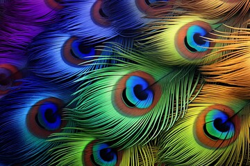 Obraz premium Radiant Peacock Feather Gradients: Digital Art Software Tutorial