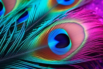 Obraz premium Radiant Peacock Feather Gradients in Luxury Spa Branding Material