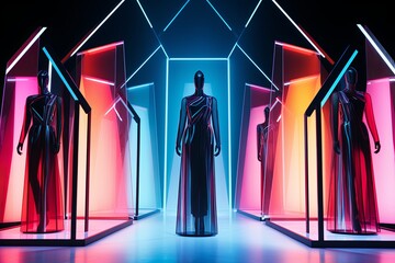 Retro Futurist Hologram Gradients: Illuminating the Future of Fashion Shows
