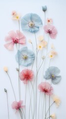 PNG Real pressed pastel blue and pink flowers petal plant inflorescence.