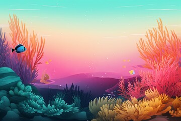 Tropical Coral Reef Gradients: Beach-Themed Mobile App Interface