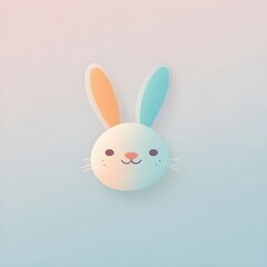 Obraz premium Cartoon Bunny Digital Painting Cute Animal Easter Background Minimalistic Design