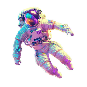 Iridescent astronaut cutout.