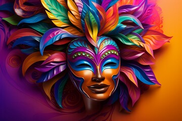 Caribbean Festival Carnival: Vibrant Mask Gradients Promotion