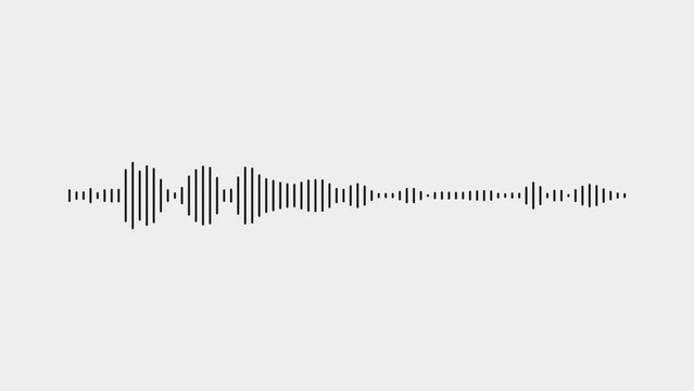 Abstract White on black sound waves background. Audio sound wave animation on black background,
Sound wave with black bars on white background, spectrum idea, frequency bar, equalizer soundtrack,