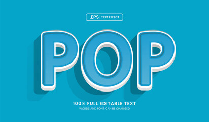 Pop editable text effect, pop 3d text concept