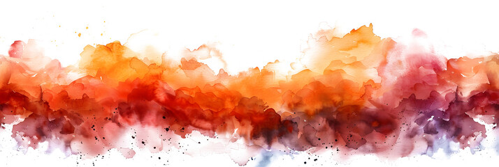Orange watercolor wash with subtle texture and soft tones on transparent background.