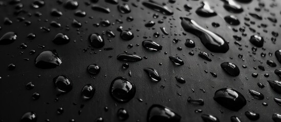 Abstract raindrops on black background