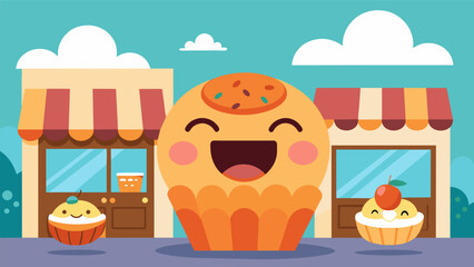 The sound of cheerful laughter fills the cozy bakery as the group playfully teases each other.. Vector illustration