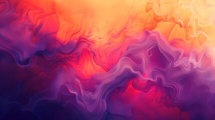 Abstract Liquid Lava Sky Painting with Flowing Purple and Orange Colors