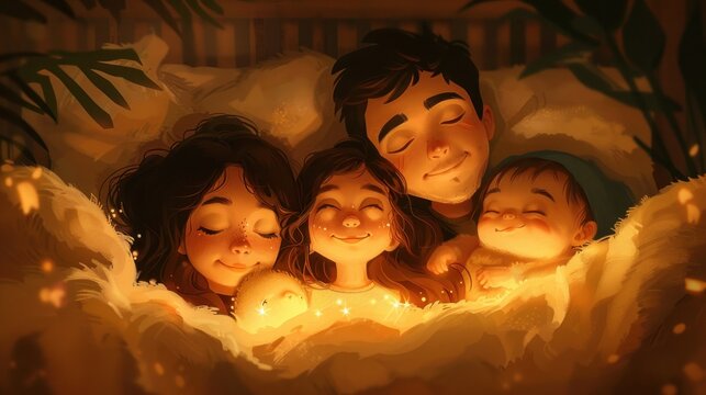 In the embrace of family, happiness finds its home.