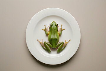 frog on a plate