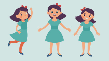A girl wearing different colored clothes vector illustration