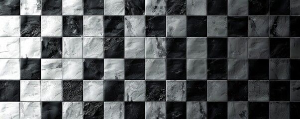 Black and white marble tile pattern