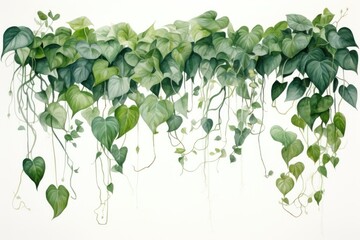 Philodendron micans vine border hanging nature plant.