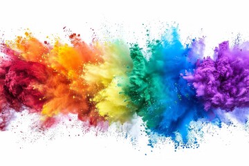 A colorful explosion of powdery dust with a rainbow of colors