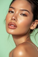 Fototapeta premium Close-up facial hispanic women skin fashion adult.