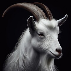 Goat isolated on a black background