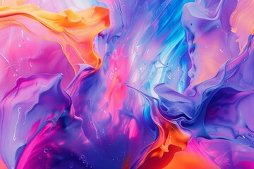 Obraz premium Shades of Serenity: A captivating abstract painting adorned with a profusion of blue and pink. A visual journey into tranquil realms.