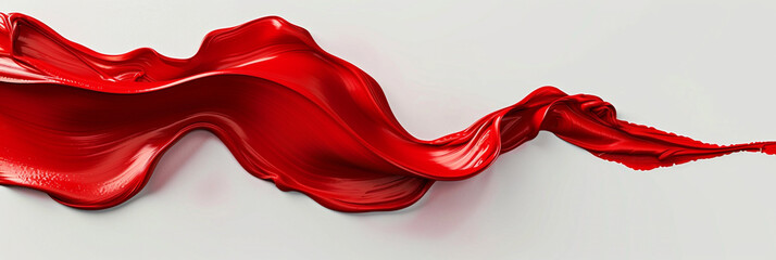 An artistic rendition of red paint elegantly flowing over a clean white background, complemented by a bold line that defines the boundaries, portrayed in stunning HD resolution