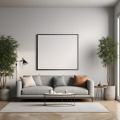 Interior mockup. Modern interior design. Simple 