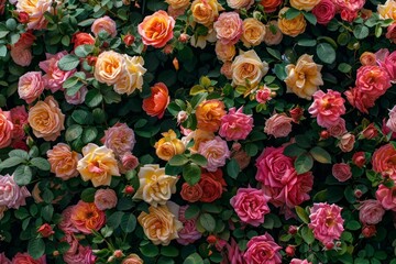 Blossoms of Joy: A vibrant bouquet of roses in shades of pink, orange, and yellow. A celebration of beauty and happiness.
