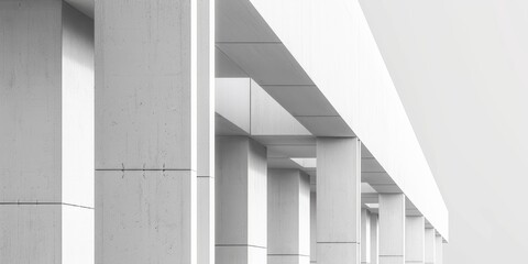 Obraz premium Minimalist Haven: A large, empty room enveloped in white, with its walls and ceiling painted in pristine white. Where simplicity finds its sanctuary.