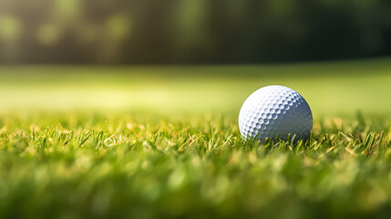 Close-up of golf ball on green grass