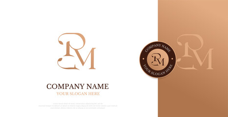 Initial RM Logo Design Vector 
