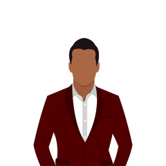 business man in suit flat style vector illustration, business man flat portrait design.
