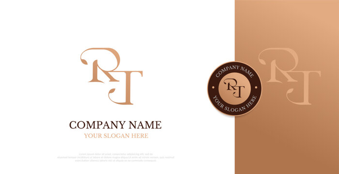 Initial RT Logo Design Vector 