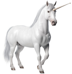 Obraz na płótnie Canvas Fantasy white horse unicorn PNG Pegasus isolated on white and transparent background - Mystical Magical Horse Mythology Concept
