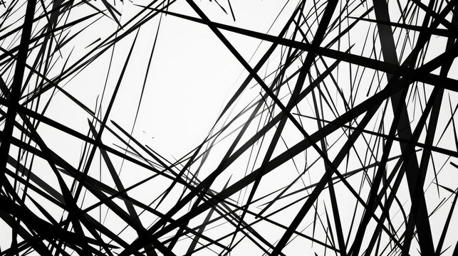 Random chaotic lines abstract geometric background
