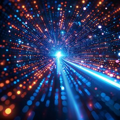 Obraz premium The digital world is rapidly evolving with high-speed data transfer, ultra-fast broadband connections, and a cyber tech revolution underway.