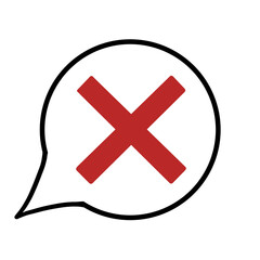  吹き出し（バツ・赤・線画なし・左下）