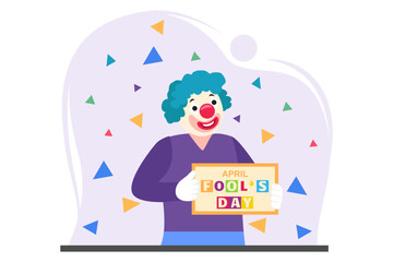 April Fools Flat Design Illustration