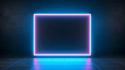 Neon blue and pink frame