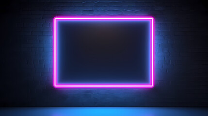 Neon blue and pink frame