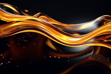 Abstract Golden Liquid Wave Background