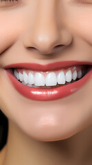 Naklejka premium Close-up of smiling white teeth
