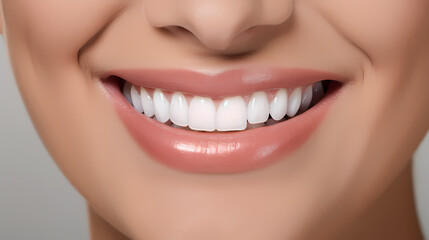 Obraz premium Close-up of smiling white teeth