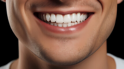 Naklejka premium Close-up of smiling white teeth