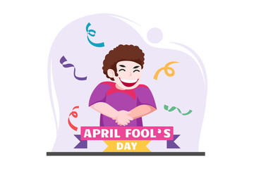 April Fools Flat Design Illustration