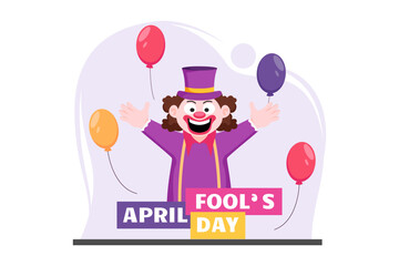 April Fools Flat Design Illustration
