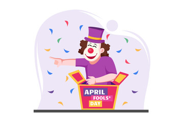 Naklejka premium April Fools Flat Design Illustration