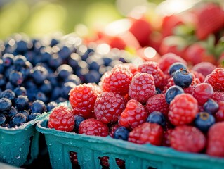 Fresh Berries Glistening in the Sunlight
