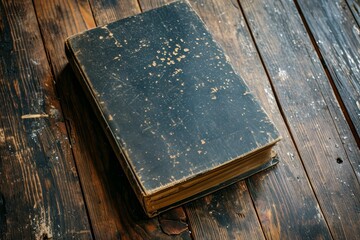 Old book on a wooden table
