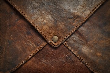 Close-up Texture of a Leather Surface with Stitching