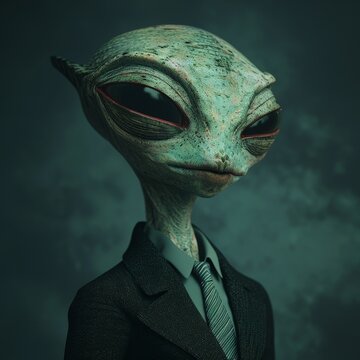 Portrait of an alien in business attire