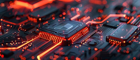 A close up of a computer's central processing unit (CPU). - obrazy, fototapety, plakaty
